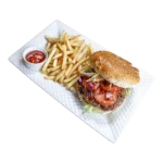Butcher Burger with French Fries
